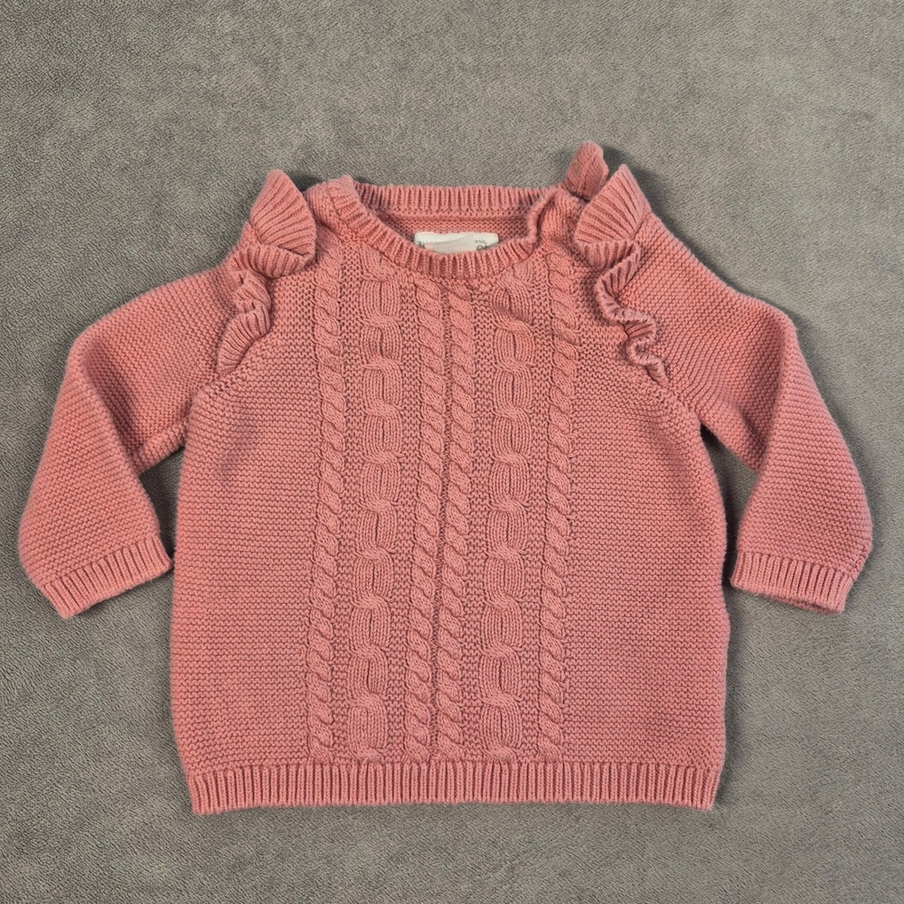 Little Planet Carters Baby Girl 3M Pink Organic Cotton Cable Knit Sweater
